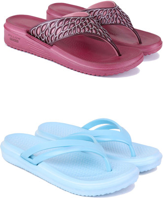ABN Women Slippers(Blue, Pink , 5)