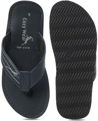 Cozy Wear Men Flip Flops(Black , 6)