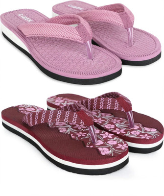 CIBEK Women Doctor step with cibek comfortable extra soft daily wear women slipper pack of 2 Flip Flops(Multicolor , 8)