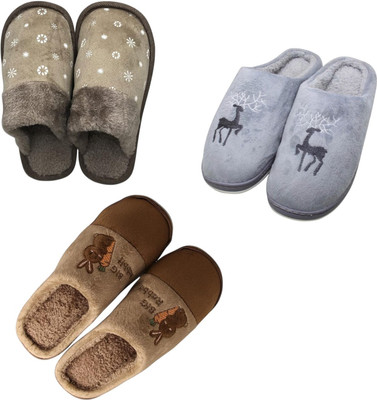Mahi Enterprises Men Flip Flops(Beige, Grey, Brown , 9)