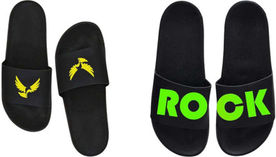 nvisan Men Slides(Yellow, Green , 10)