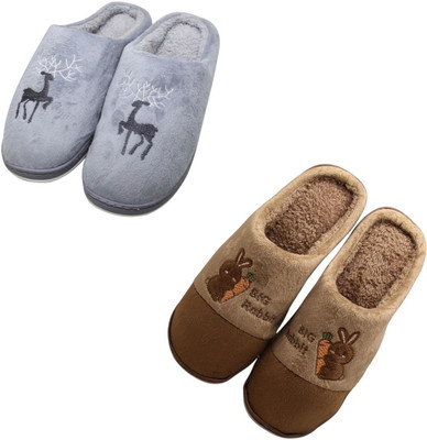 Mahi Enterprises Men Flip Flops(Grey, Brown , 9)