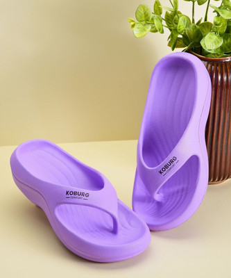 Koburg Women Jasmine Women's Slipper|Comfortable EVA Sole|Extra Soft|Cushion|Premium KF-164 Flip Flops(Purple , 7)