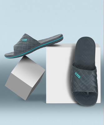 Paragon Men EVK3402G Flip Flops For Men | Lightweight Slipper | Durable Soft Footbed Slides(Grey, Blue , 10)