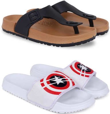 Pampy Angel Men Slippers(Beige, White , 10)
