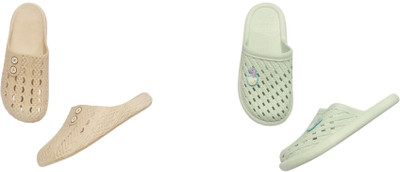 Belgium Beauty Women Flip Flops(Green, Beige , 5)