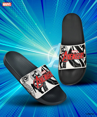 MARVEL Men Avengers A1EVMK10921G Slides For Men|Durable, Lightweight & Comfortable Slippers Slides(White , 9)