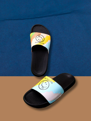 Foot Print Men Slides(Yellow , 10)