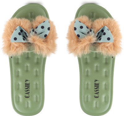 Cassiey Women Slides(Green , 5)