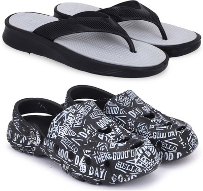 Kapani Fashion Men Slippers(Grey, Black , 8)