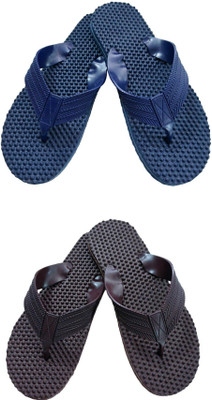 BreeZy Men Slippers(Blue, Brown , 8)