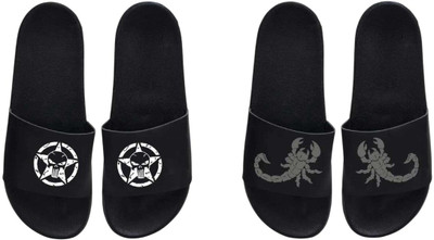 nvisan Men Slides(White, Grey, Black , 8)