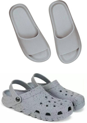 Veewalk Men Slides(Grey, Grey , 9)