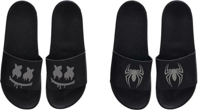 nvisan Men Slides(Grey, Black , 10)