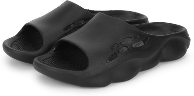 yoho Men Dolphy men soft slides slipper with mild acupressure | Comfortable, stylish | Slides(Black , 9)