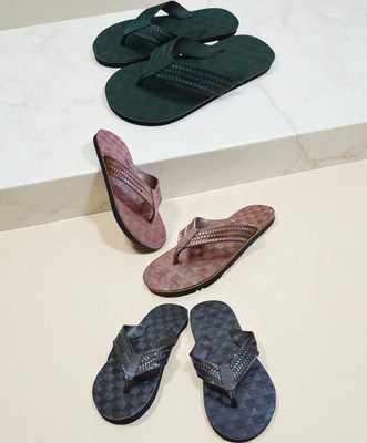 Mikro Men Slippers(Green, Brown, Black , 6)