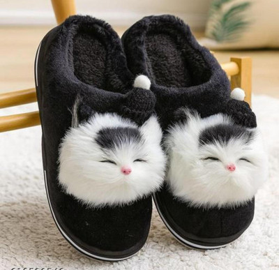 shoptegic Women Slides(Black , 6)