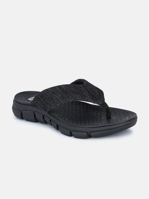 BIG FOX Men Alphabounce-11 Comfortable| Ultra-Light | Bounce Back | Water-Resistant Flip Flops(Black , 6)