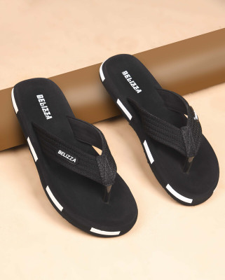 Belizza Men Flip Flops(Black , 6)