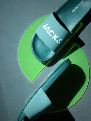 JACK & JONES Men Slides(Green , 10)