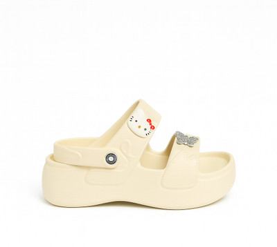 FOAMTEK Women Slides(Off White , 6)