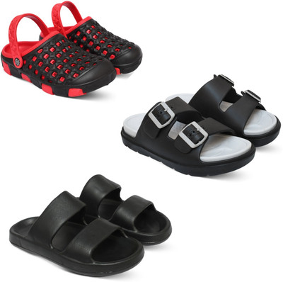 Acorn Men Slides(Red, Grey, Black , 6)