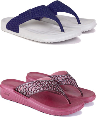 Pennen Women Flip Flops(Maroon , 8)