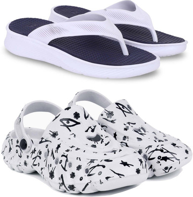 Kapani Fashion Men Slippers(Blue, White , 10)