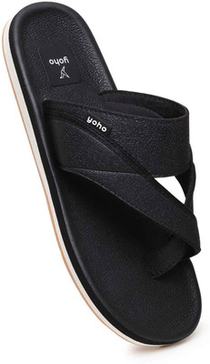yoho Men Slippers(Black , 8)