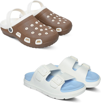 Acorn Men Slides(Brown, Blue , 8)