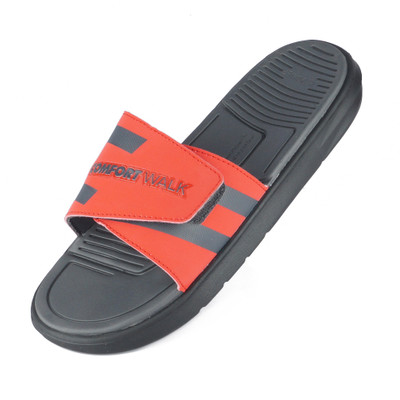 COMFORT WALK Men Slides(Red , 6)