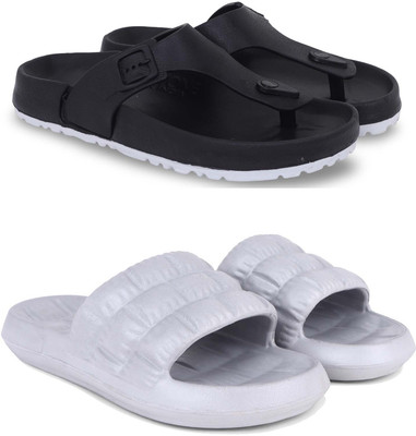Pampy Angel Men Slides(Black, Grey , 7)