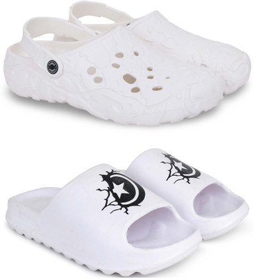 Kapani Fashion Men Slides(White, White , 7)