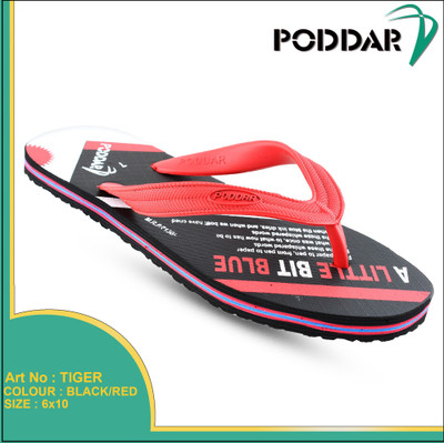 PODDAR Men Slippers(Red , 6)