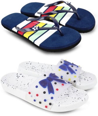 ANGO Women Flip Flops(Multicolor , 6)