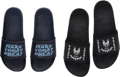 Digimahadev Men Flip Flops(Black , 10)