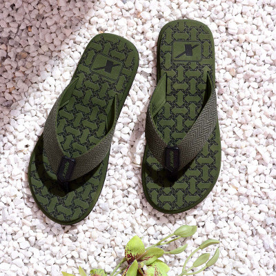 Sparx Men Flip Flops(Olive , 8)