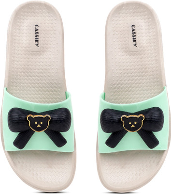 Cassiey Women Slides(Blue, Grey , 7)