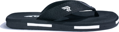 RTS Men Flip Flops(Black, White , 6)