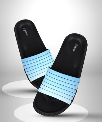slipover Men Shadow Casual Comfort Trendy Stylish Slip-On Slipper, Flip Flops & Slides For Men-Blue/Black (Size-9) Slides(Blue, Black , 9)
