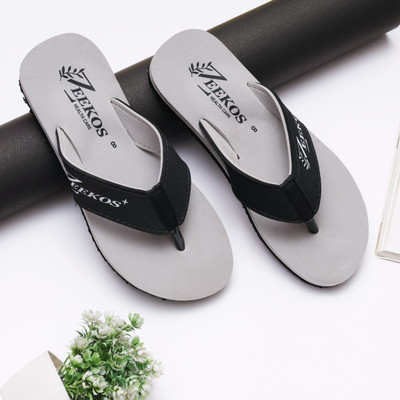 Zeekos Men Mens Comfortable Stylish Trending doctor Slippers(Grey , 6)