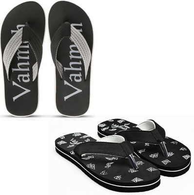 VAHMAH Men Slippers(Grey, Black , 10)