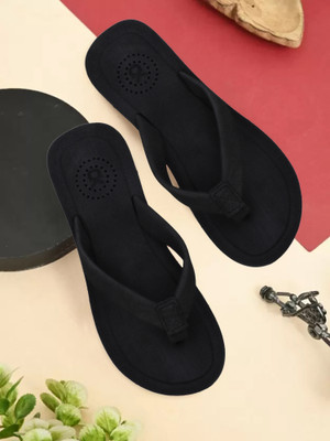 CIBEK Women Flip Flops(Black , 6)