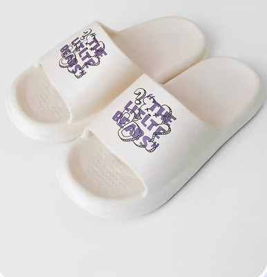 Pollo Loco Men Slides(White , 7)