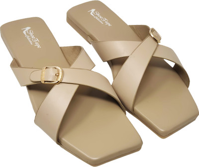 ST Collection Women Slippers(Khaki , 8)