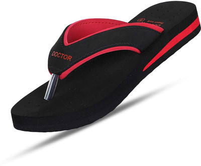 FIT O FIT Women Flat Soft Ortho Diabetic Orthopaedic Dr. Flip Flops For Women's Flip Flops(Red , 6)
