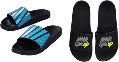 nvisan Men Slides(Blue, Grey , 10)