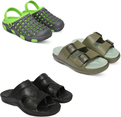 Acorn Men Slides(Green, Olive, Black , 9)