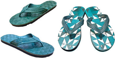 Mikro Men Slippers(Blue, Green , 5)