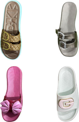 strivox Women Flip Flops(Multicolor , 5)